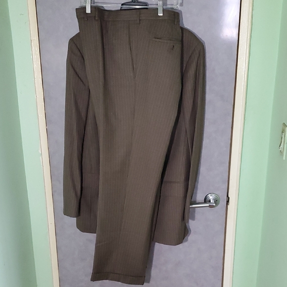 Brown Pinstripe Suit Set